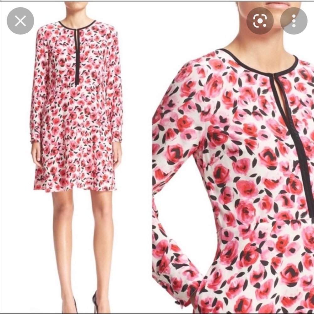 Kate Spade mini rose floral silk dress